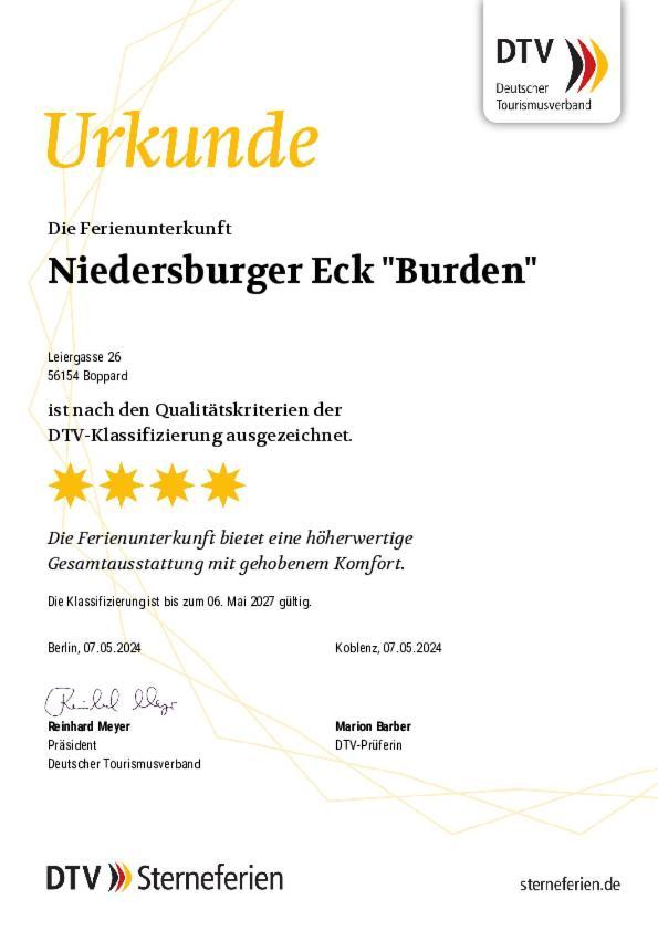 Niedersburger Eck, Wandern, Radfahren, Geniessen, Erholen Apartment Boppard Exterior photo